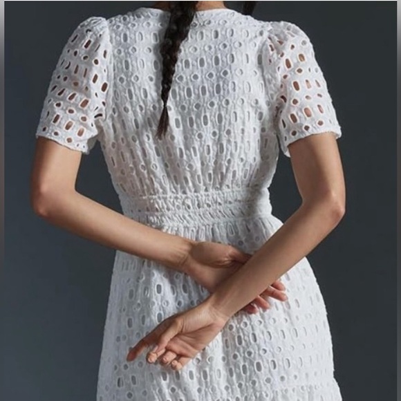 ANTHROPOLOGIE The Somerset Collection Eyelet Edition Maxi Dress White Size XXS - Picture 4 of 15